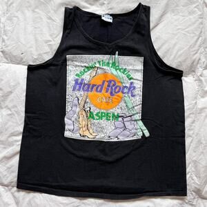 Vintage hard rock cafe aspen tank top LG Hanes beefy-t skater western streetwear